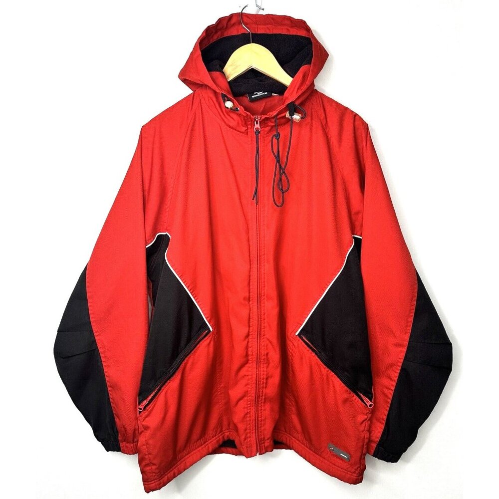 Brooks Matrix Jacket Mens Full Zip Softshell Hooded Fleece Lined Red Size Large